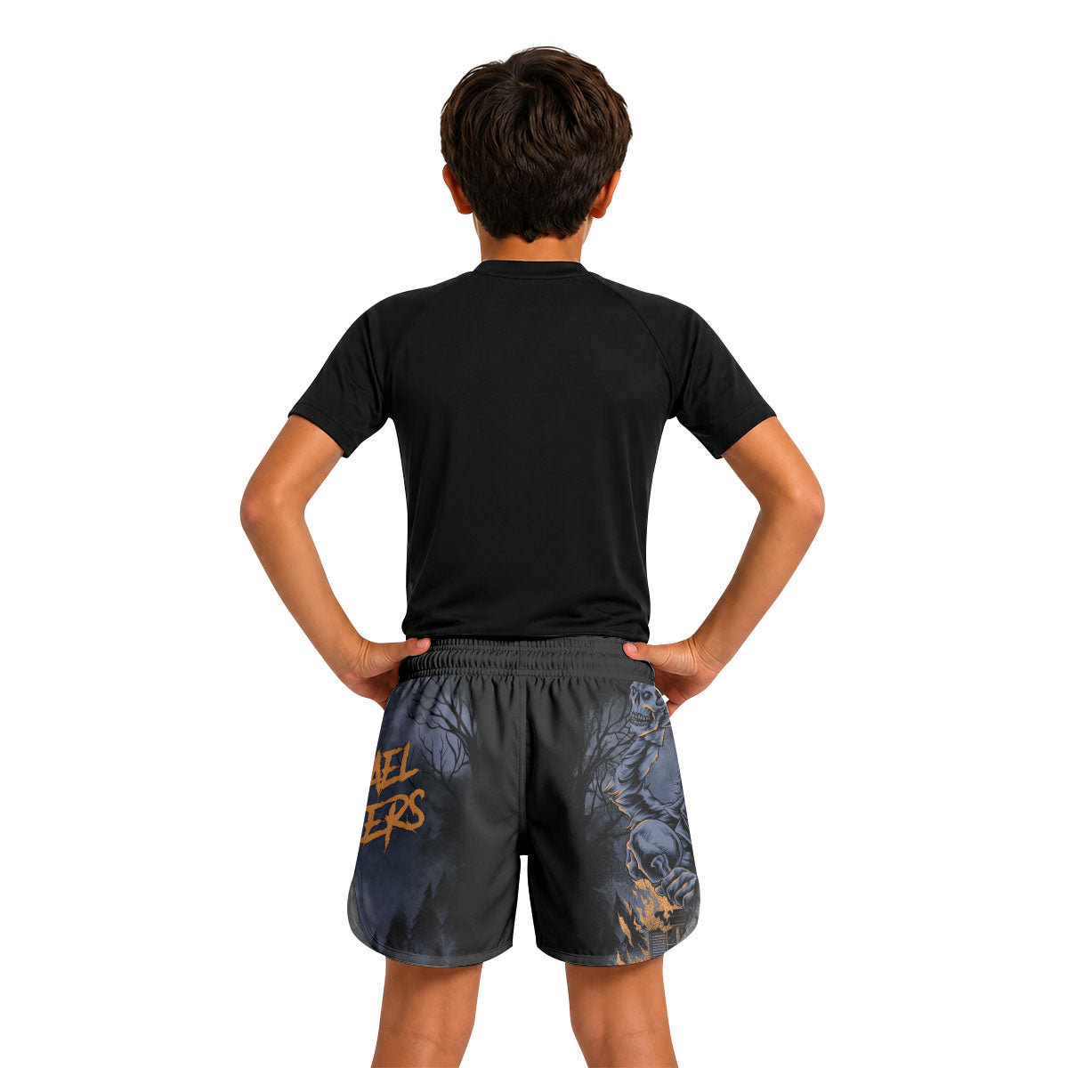 Michael Myer Skull Dumbbell Kids Grappling Shorts