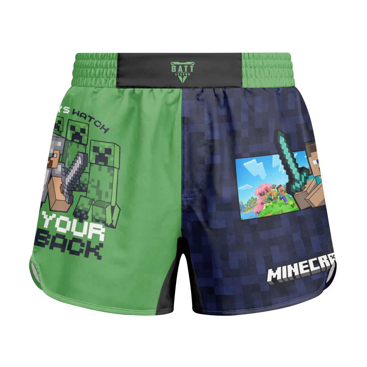 Minecraft Alway Watch Your Back Kids Grappling Shorts