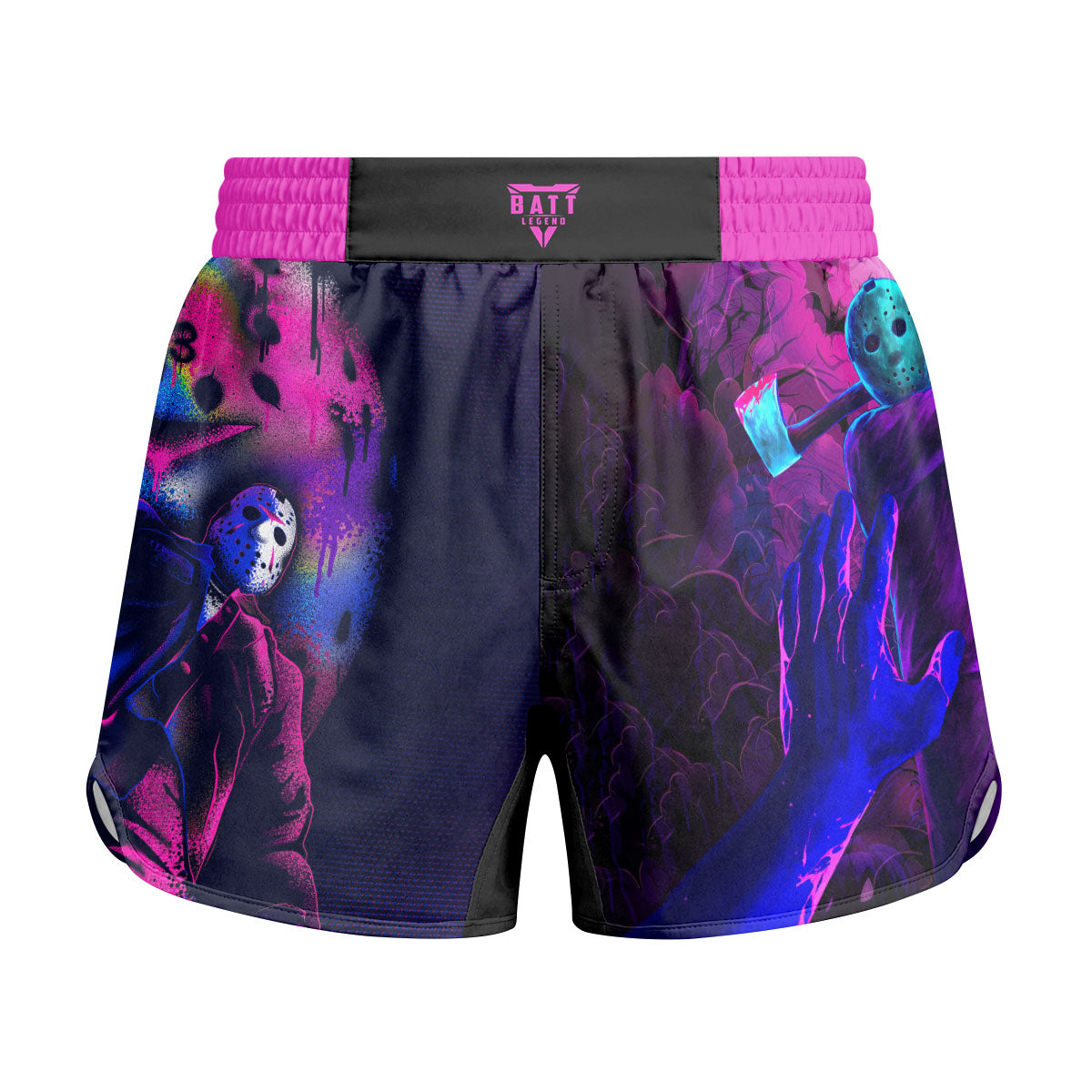 Neon Butcher Jason Voorhees Kids Grappling Shorts