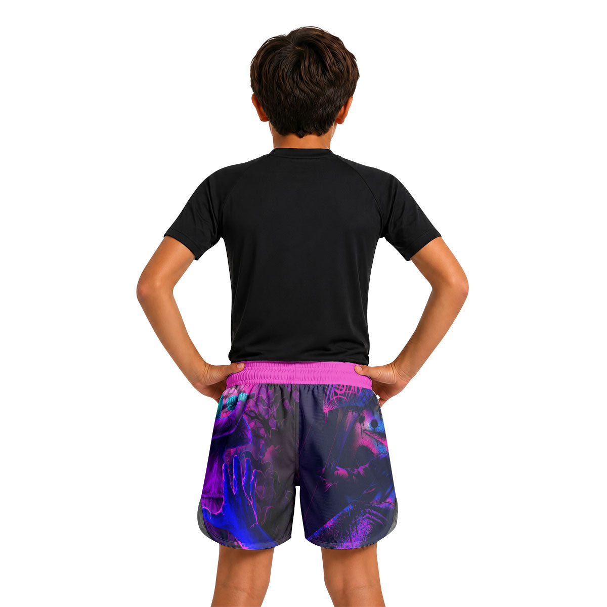 Neon Butcher Jason Voorhees Kids Grappling Shorts