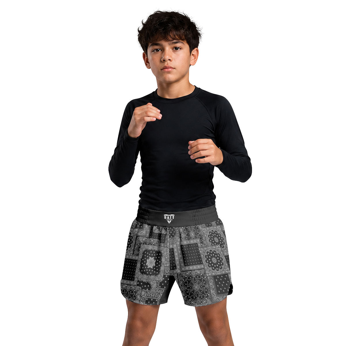 Paisley Wave Kids Grappling Shorts