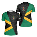Personalized Jamaica Flag Diagonal Split Kids Rash Guard