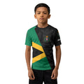Personalized Jamaica Flag Diagonal Split Kids Rash Guard