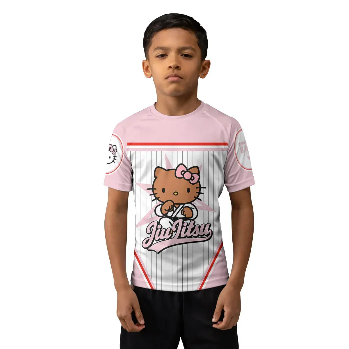 Personalized Jiu Jitsu Hello Kitty Kids Rash Guard