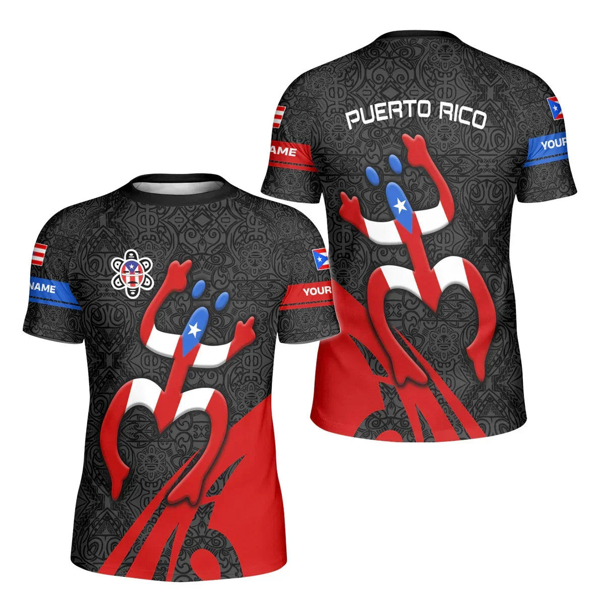 Personalized Puerto Rican Spirit Kids Rash Guard