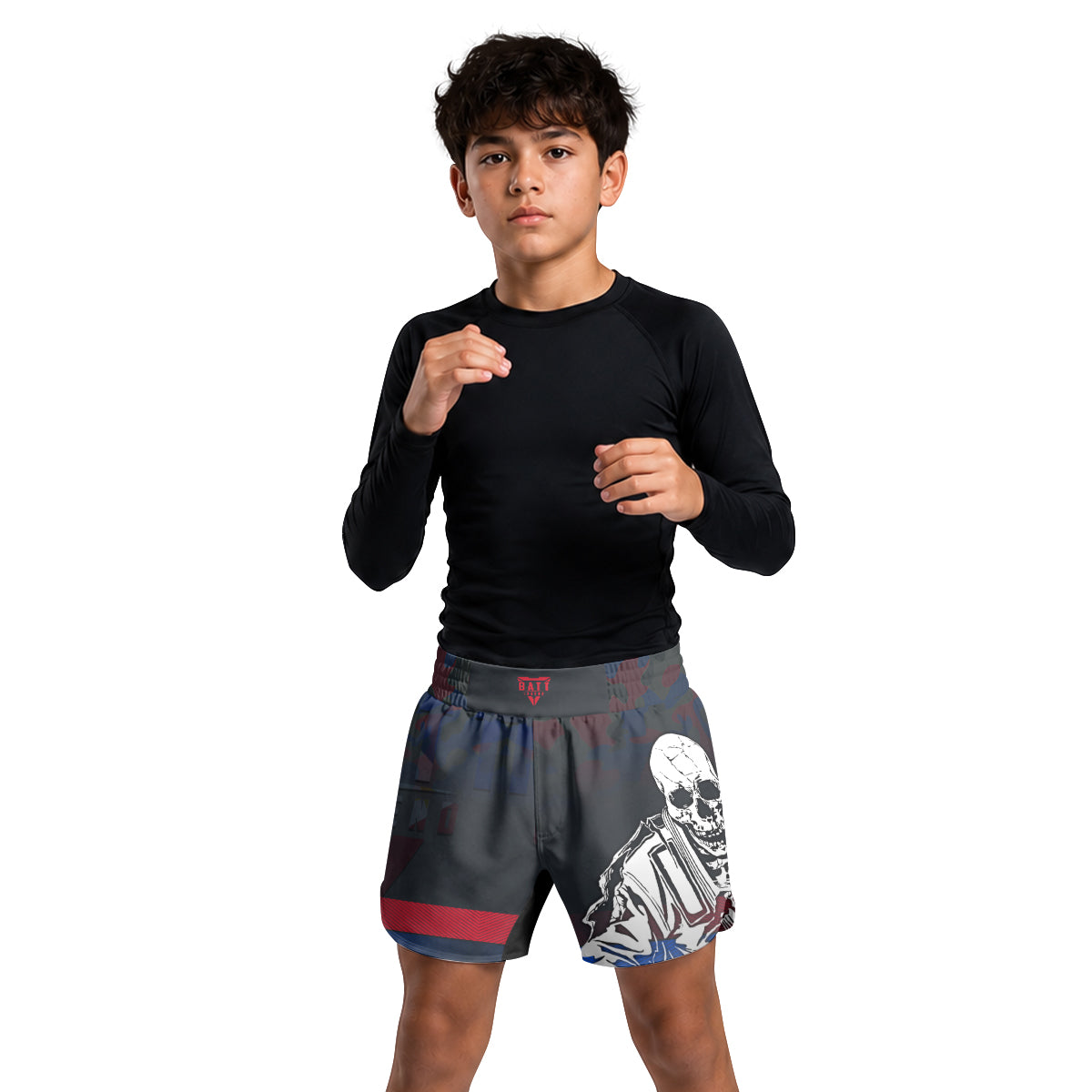 Philippines Skull Fighter Kids Grappling Shorts
