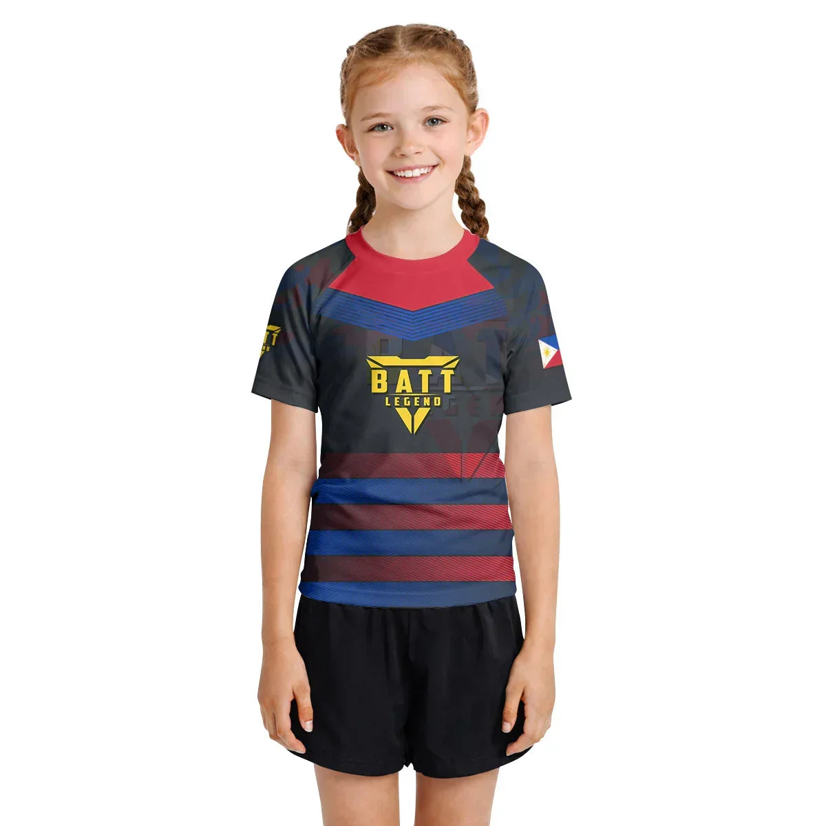 Philippines Skull Fighter Kids Rash Guard