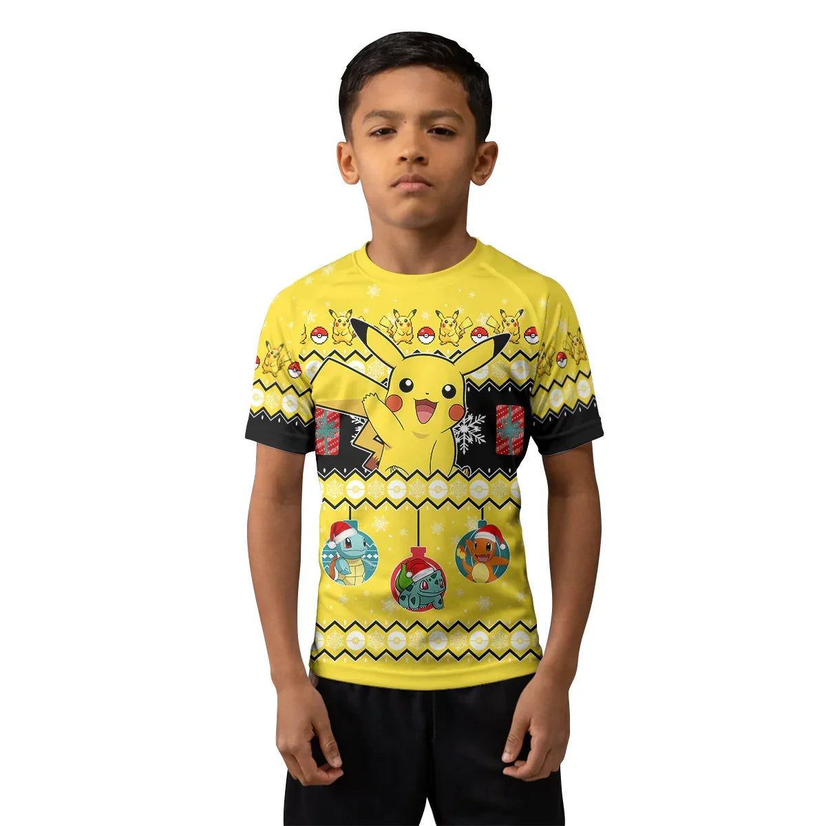 Pikachu Christmas Kids Rash Guard