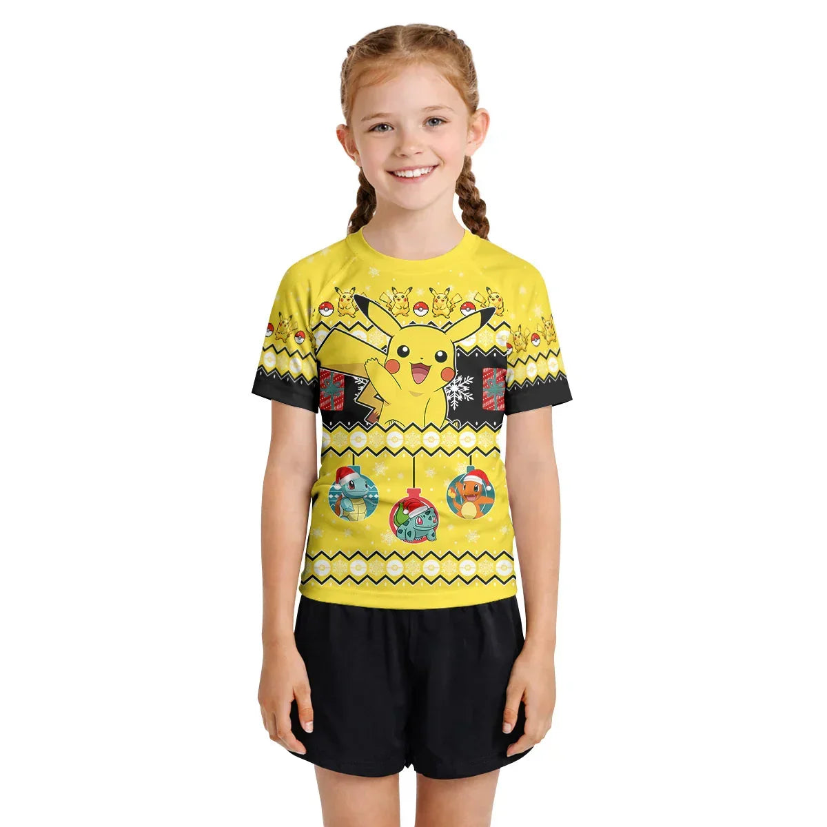 Pikachu Christmas Kids Rash Guard