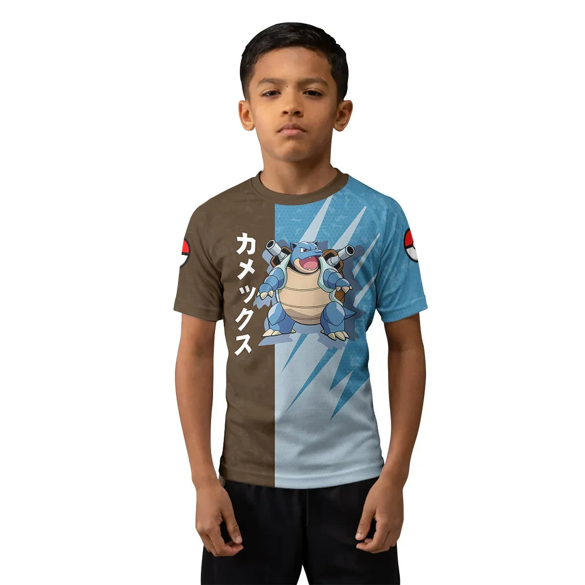 Pokemon Blastoise Water Cannon Kids Rash Guard