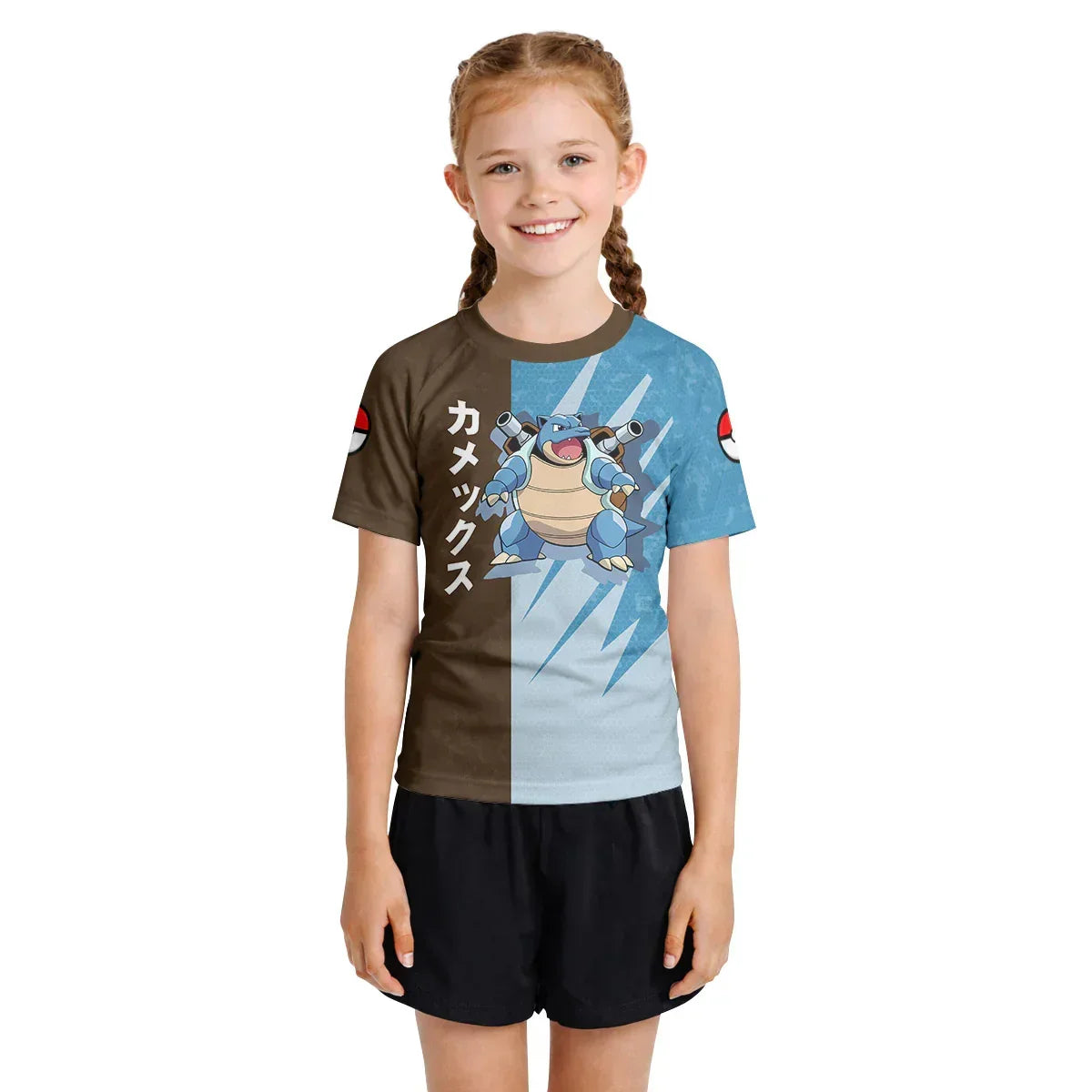 Pokemon Blastoise Water Cannon Kids Rash Guard