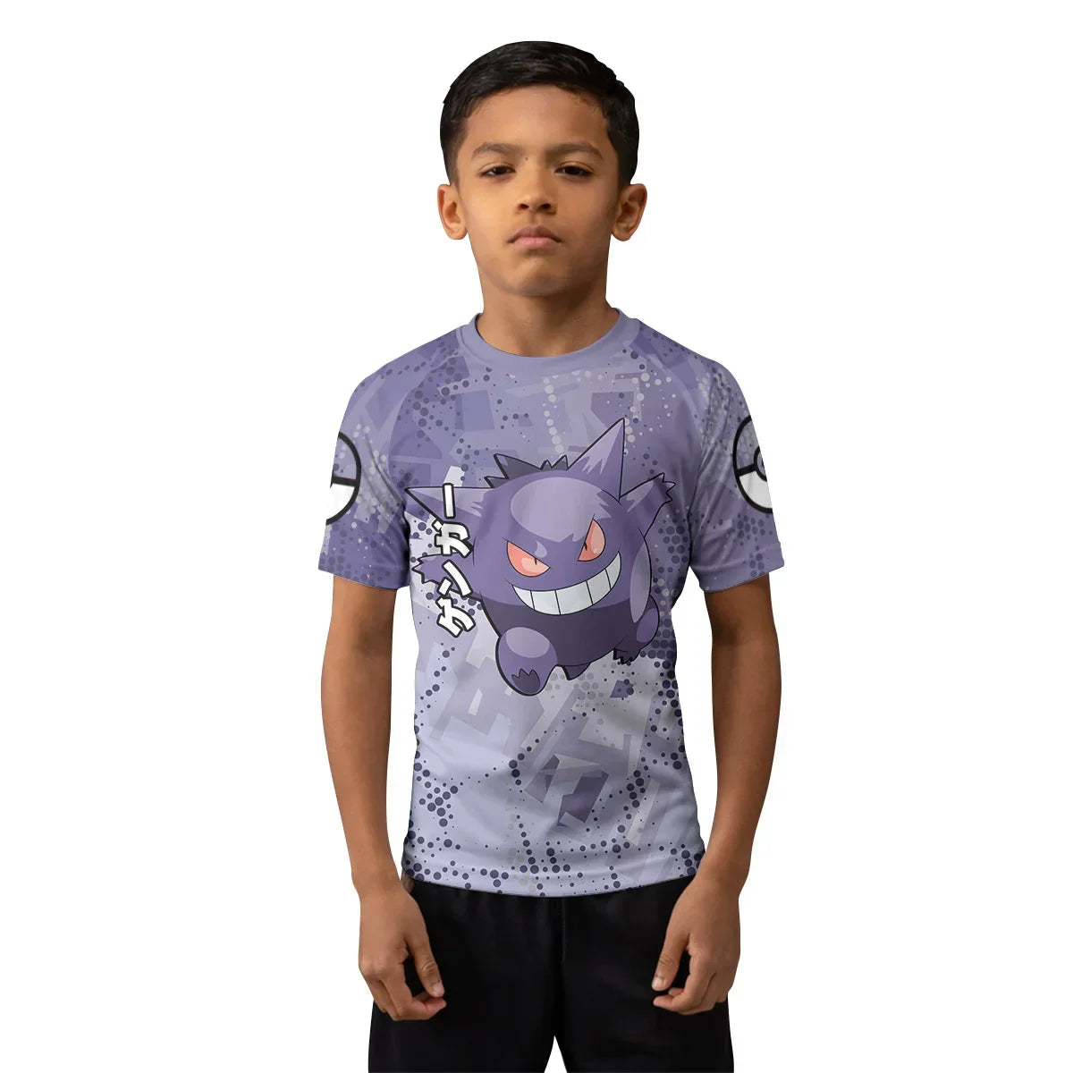 Pokemon Gengar White Enviroment Kids Rash Guard