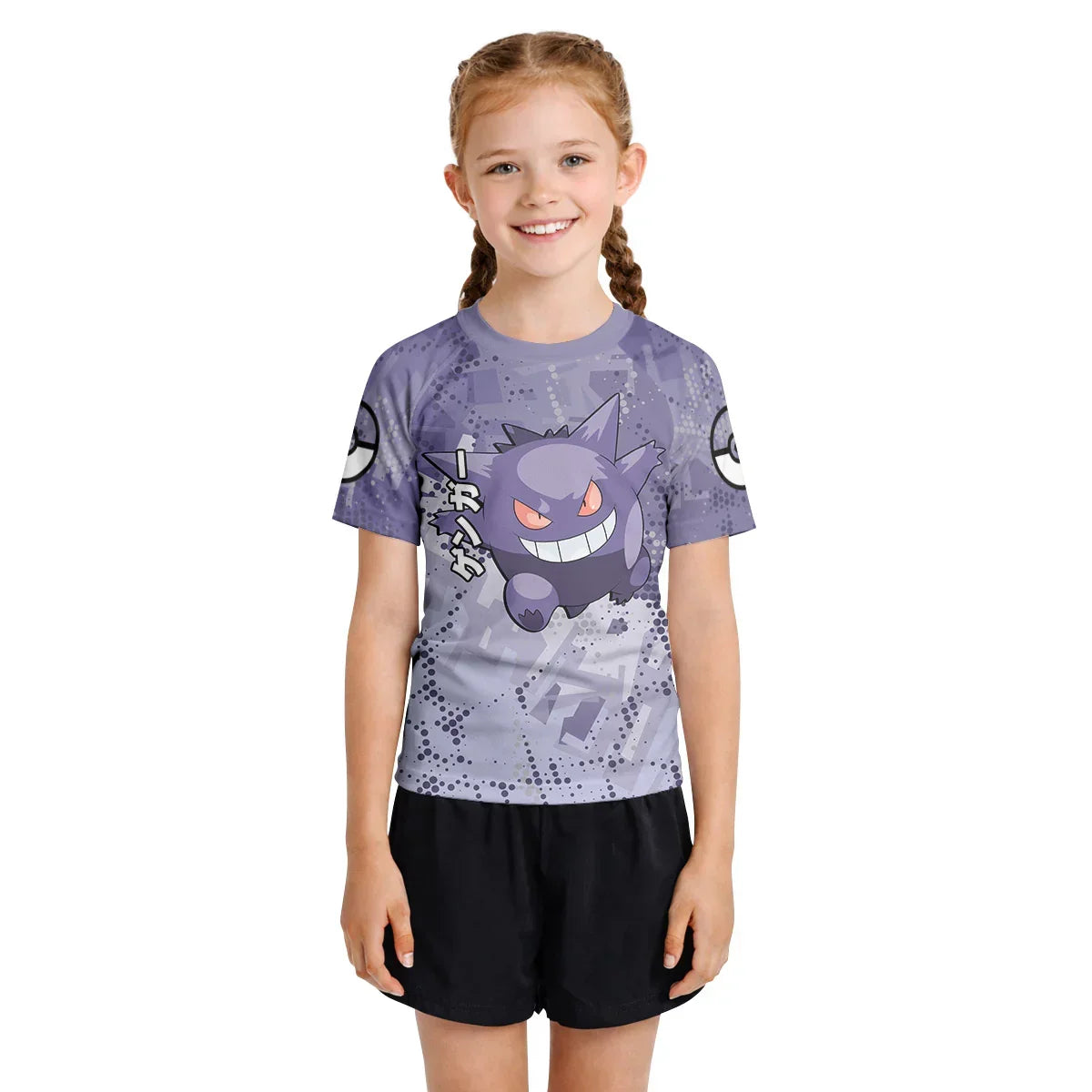 Pokemon Gengar White Enviroment Kids Rash Guard