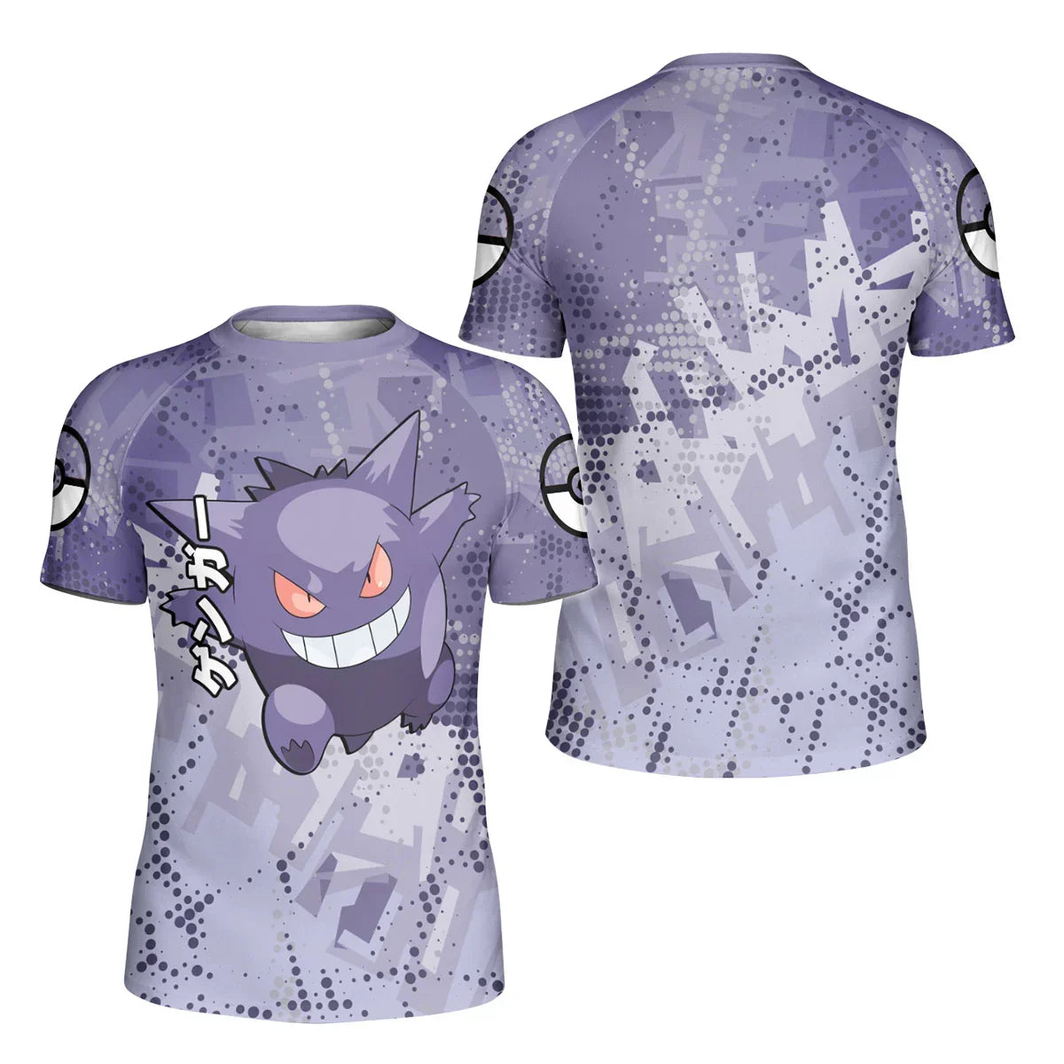 Pokemon Gengar White Enviroment Kids Rash Guard