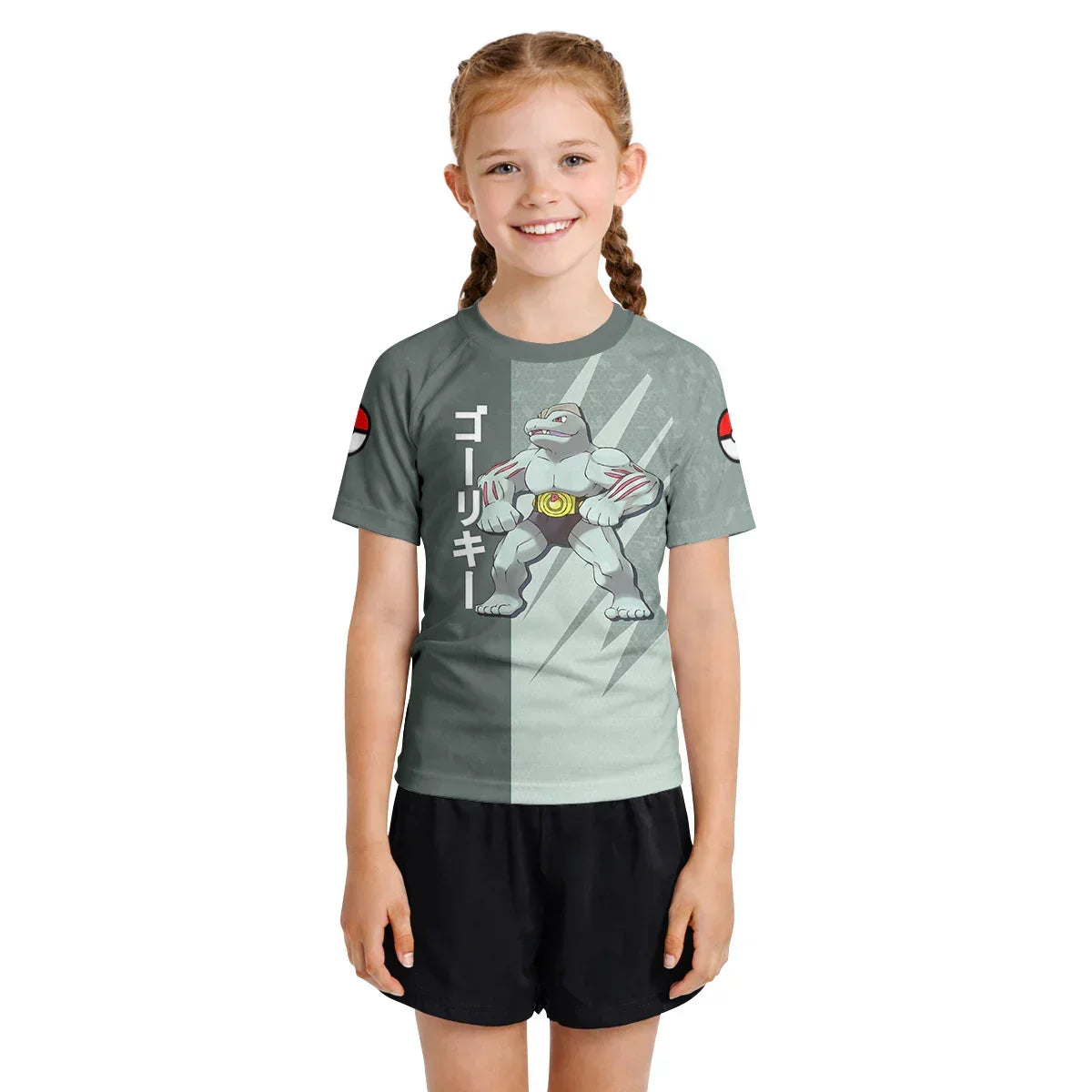 Pokemon Machoke Kids Rash Guard