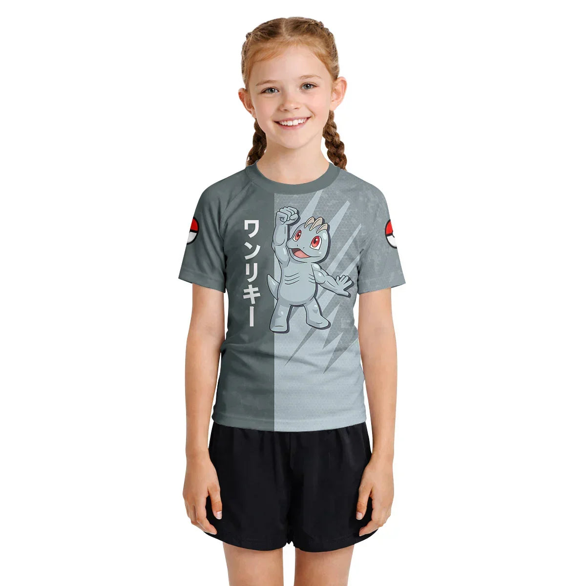 Pokemon Machop Kids Rash Guard