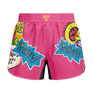Pop Art Rocket Energy Pink Kids Grappling Shorts