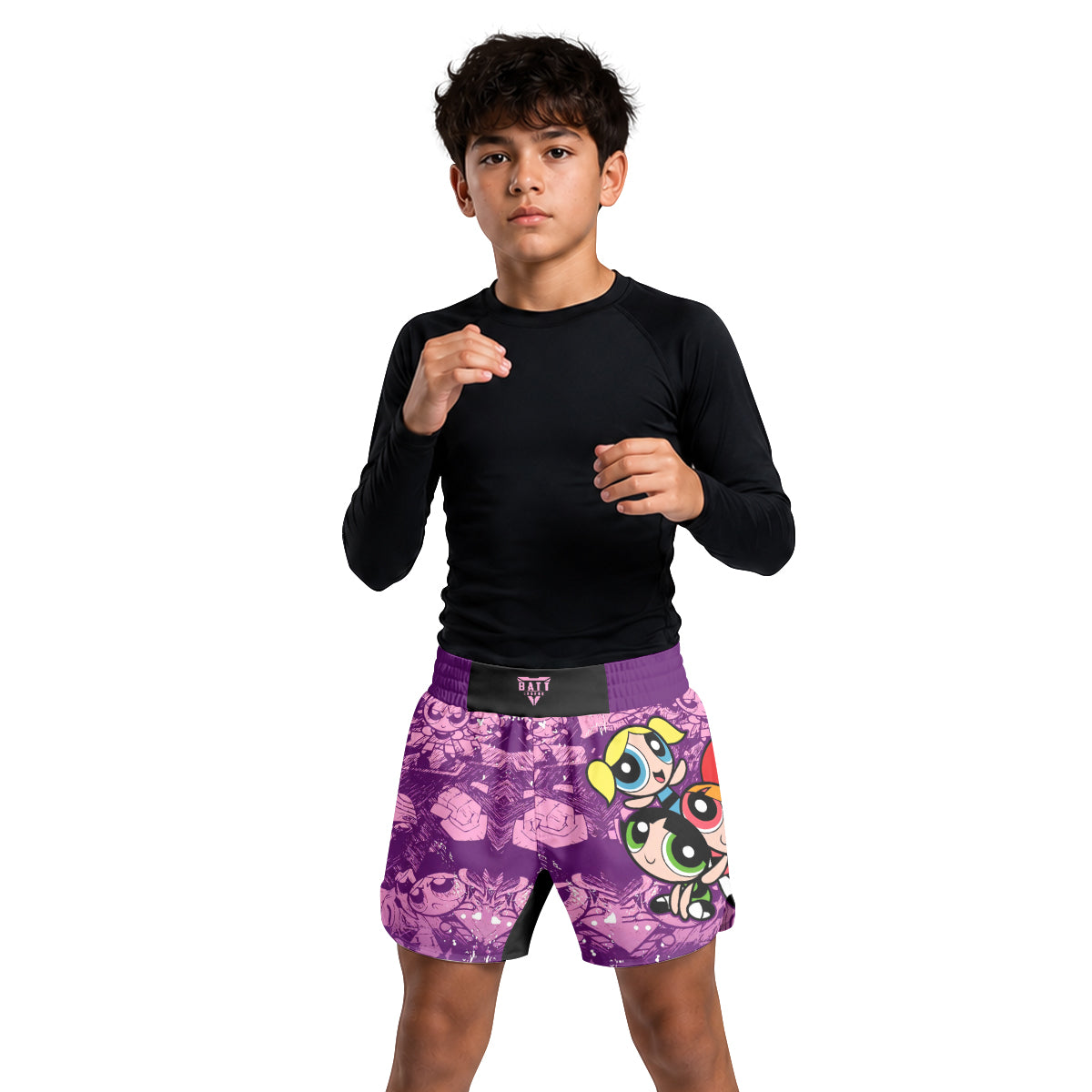 Powerpuff Girl Trio Violet Kids Grappling Shorts