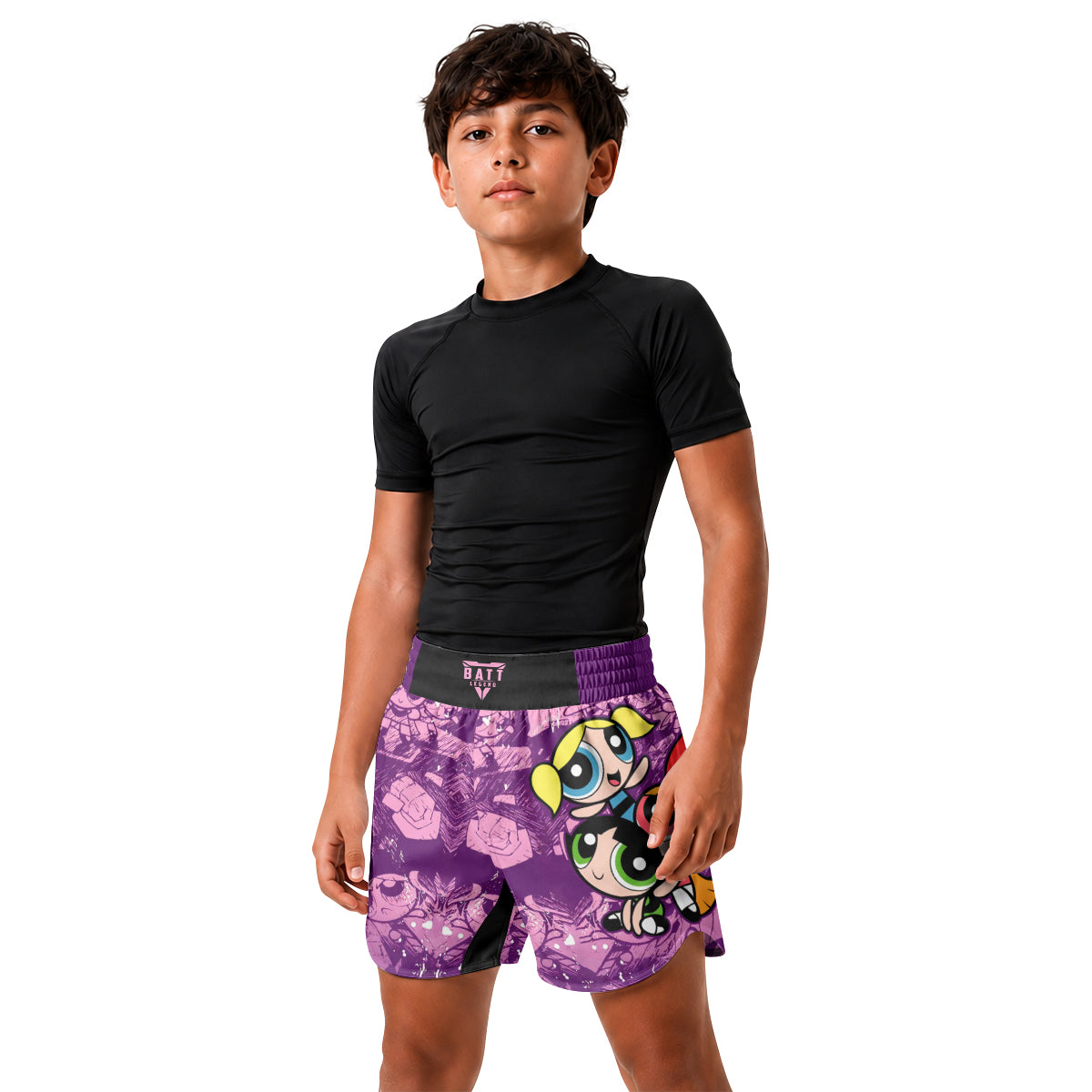 Powerpuff Girl Trio Violet Kids Grappling Shorts