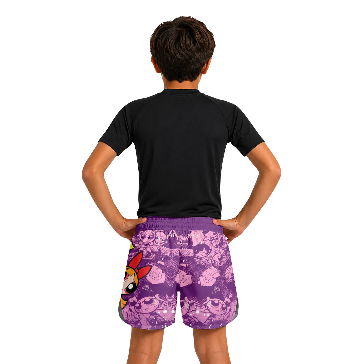Powerpuff Girl Trio Violet Kids Grappling Shorts