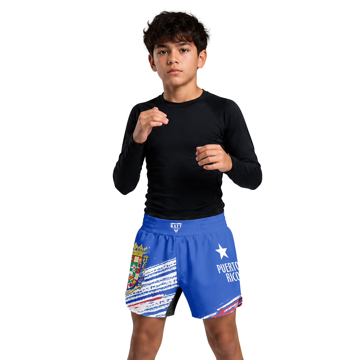Puerto Rican Spirit Shield Kids Grappling Shorts
