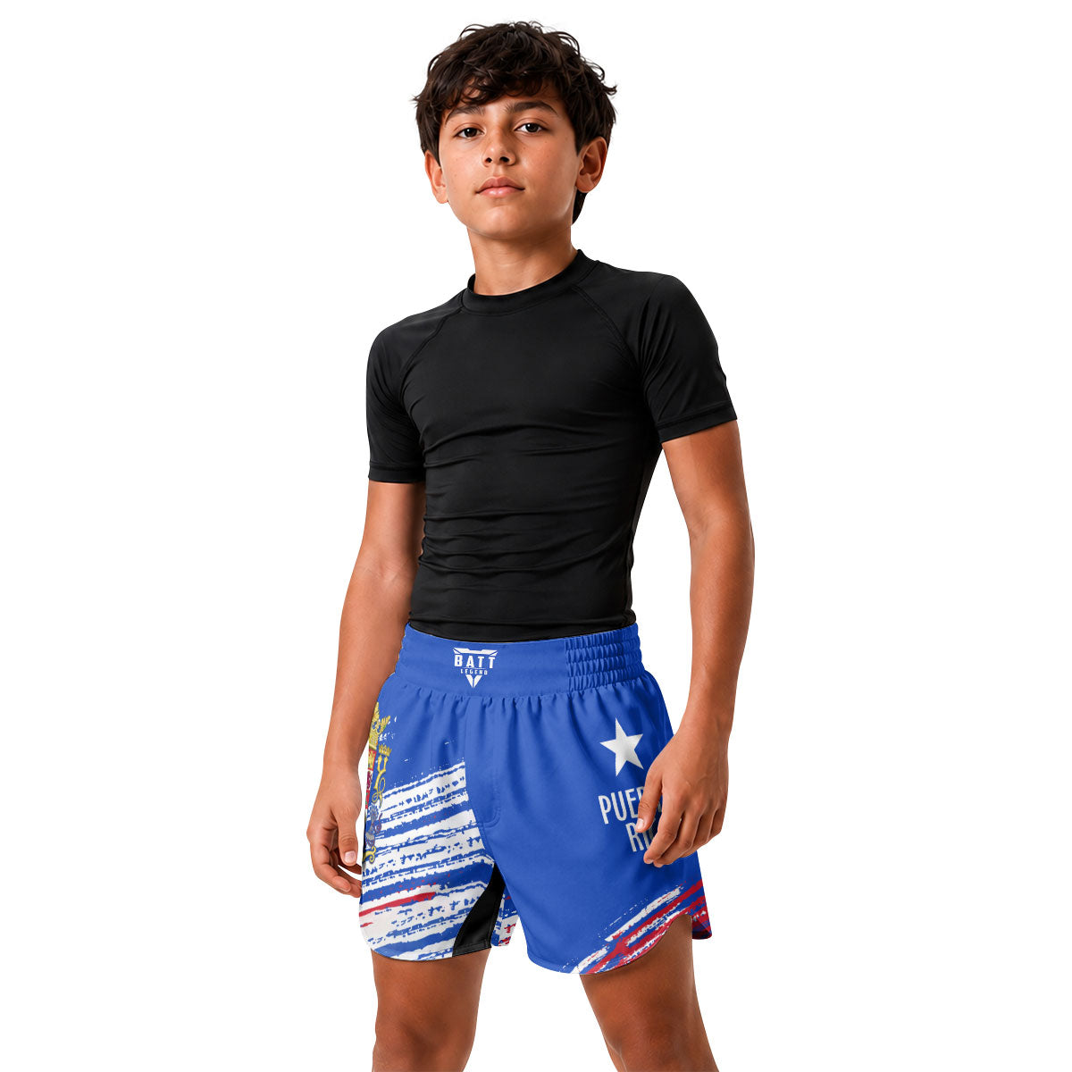 Puerto Rican Spirit Shield Kids Grappling Shorts