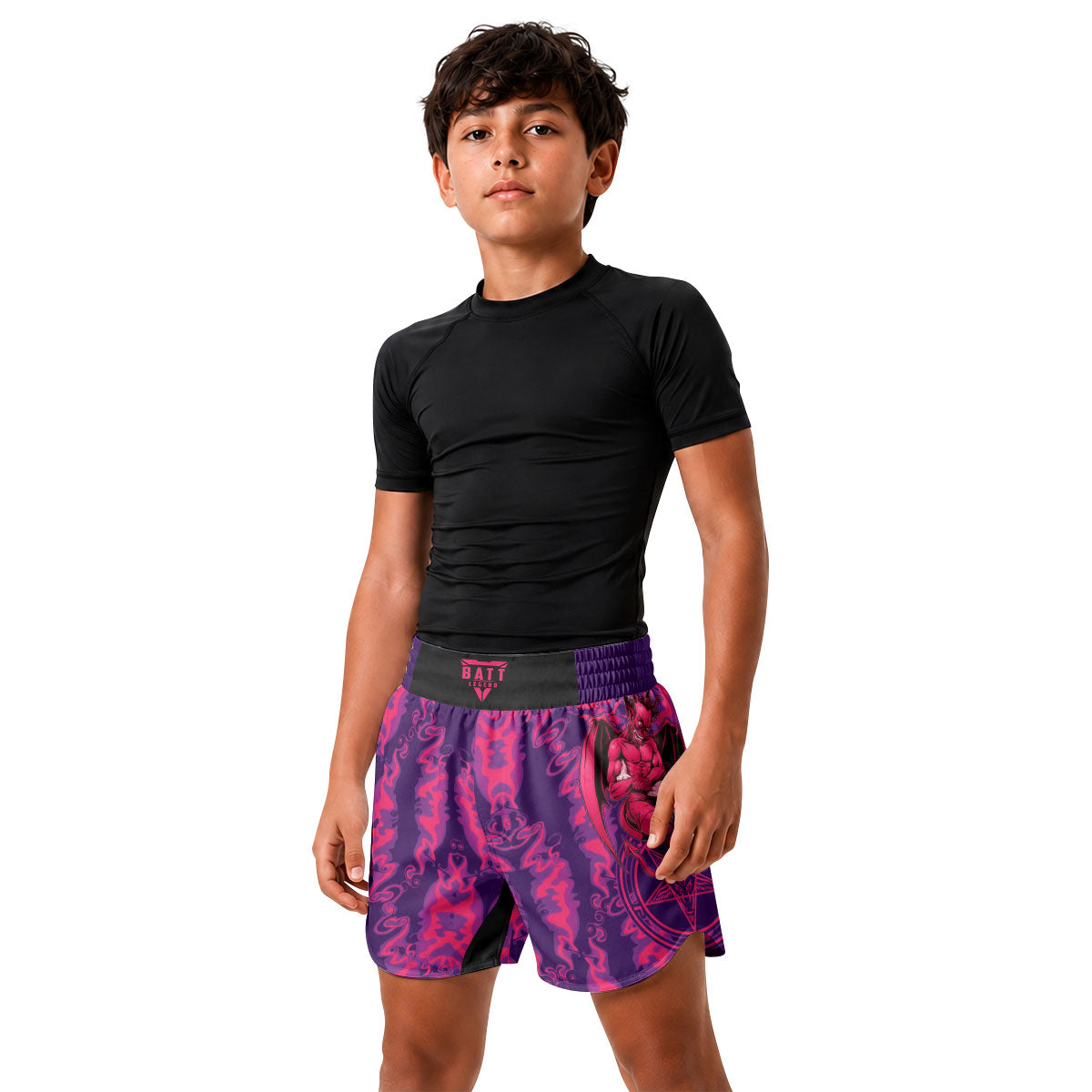 Satan Demon King Jiu Jitsu Kids Grappling Shorts