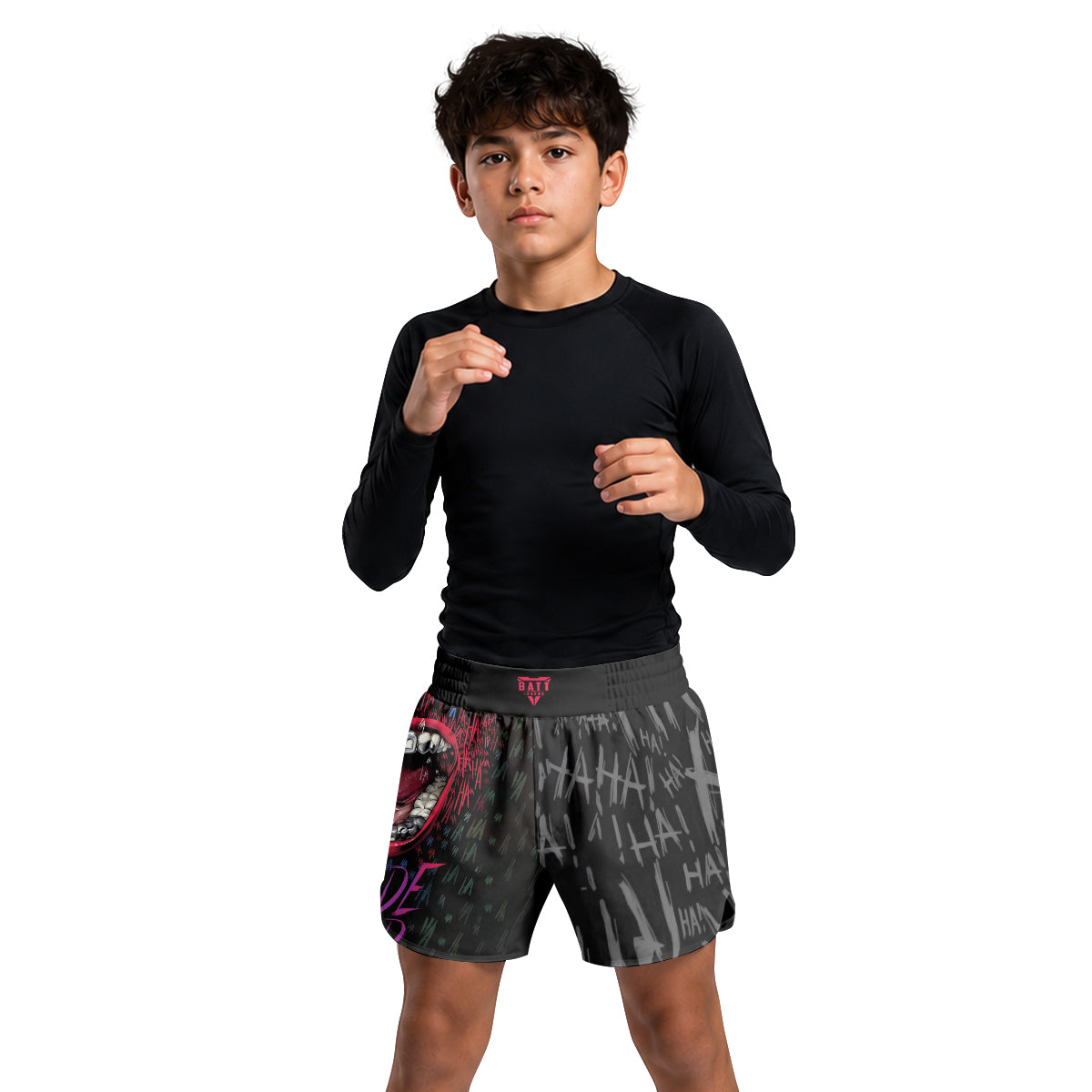 Suicide Squad Joker Smile Kids Grappling Shorts