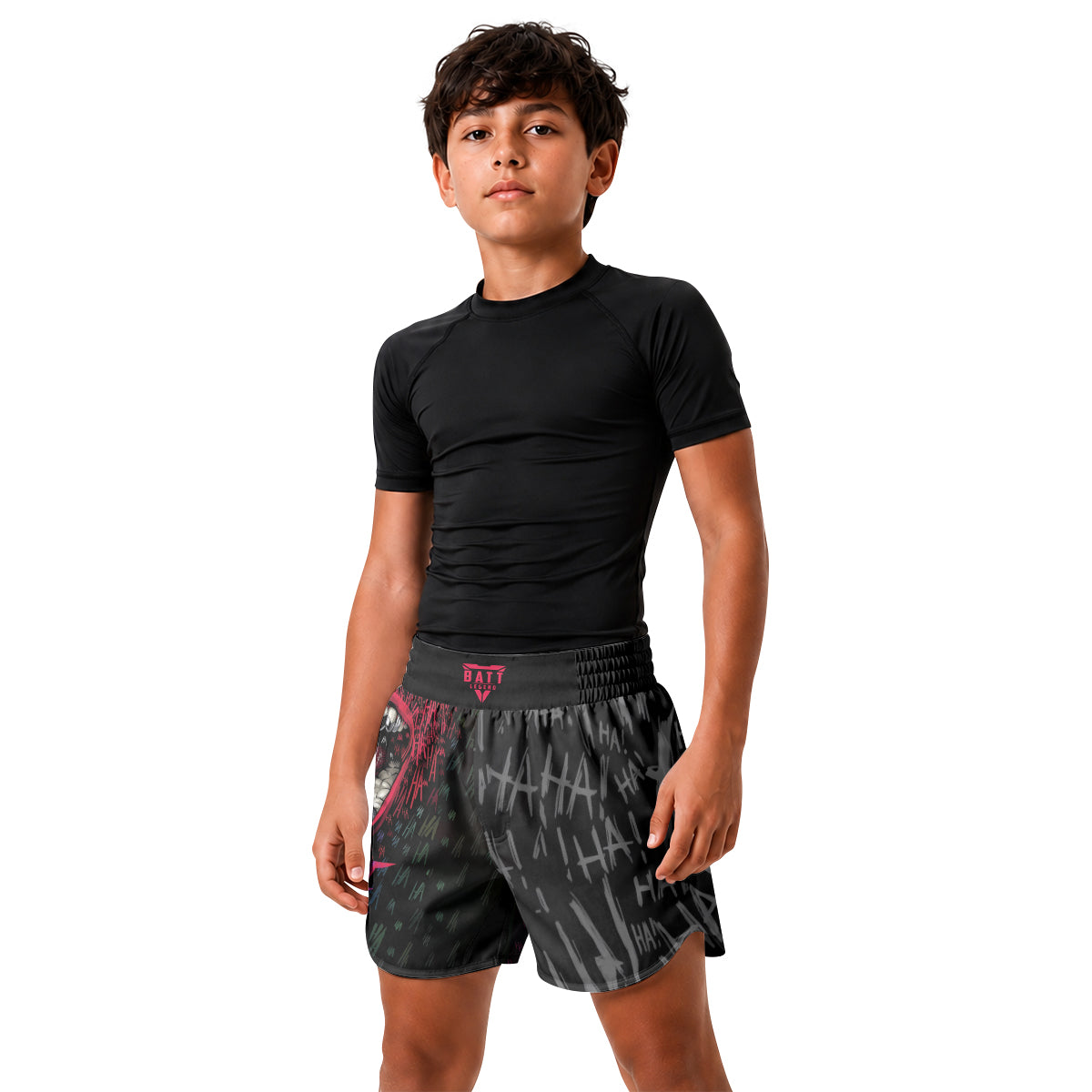 Suicide Squad Joker Smile Kids Grappling Shorts