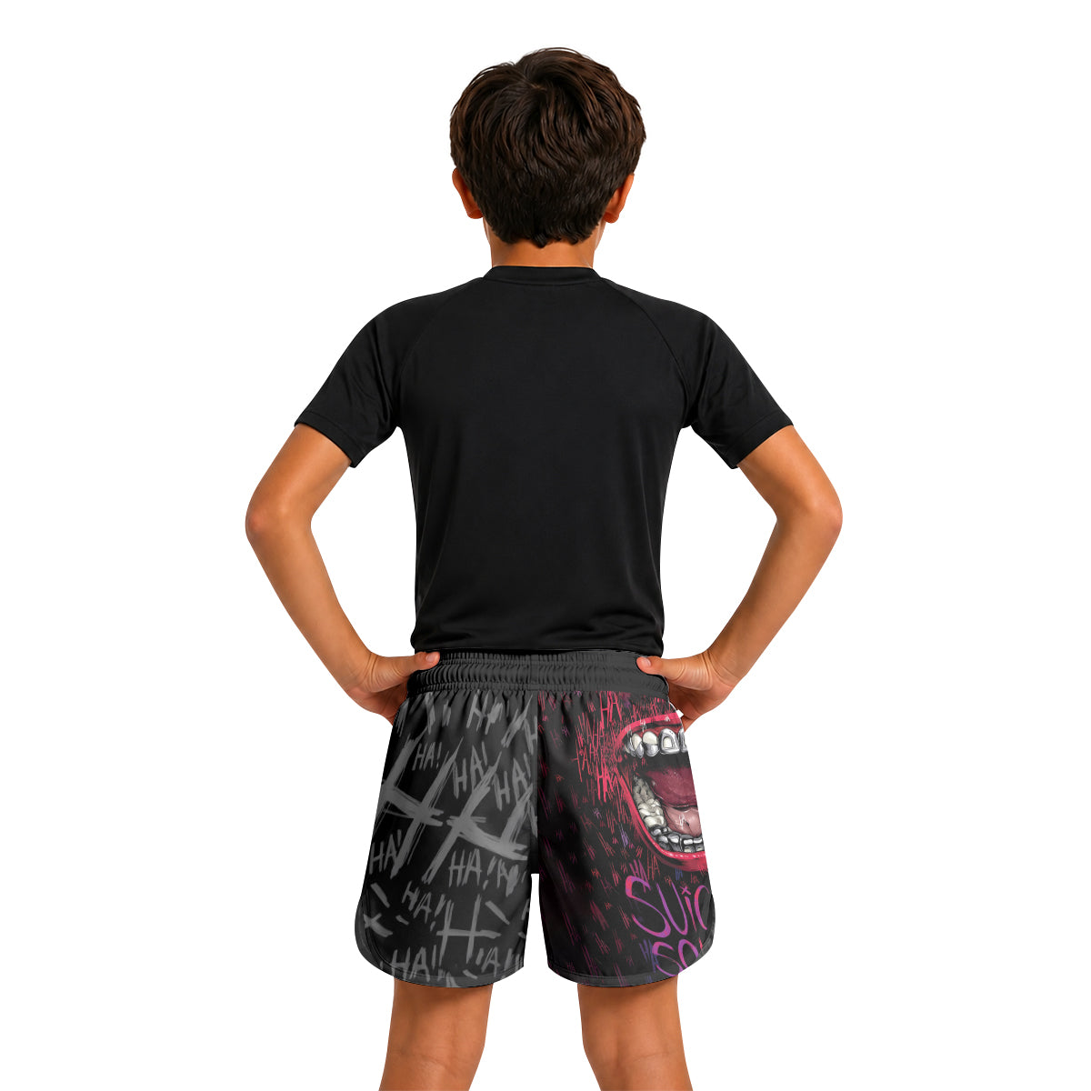 Suicide Squad Joker Smile Kids Grappling Shorts