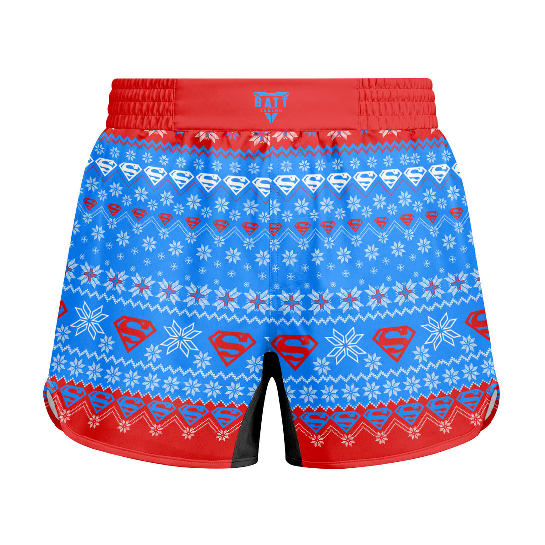 Super Man Christmas Snowflake Kids Grappling Shorts
