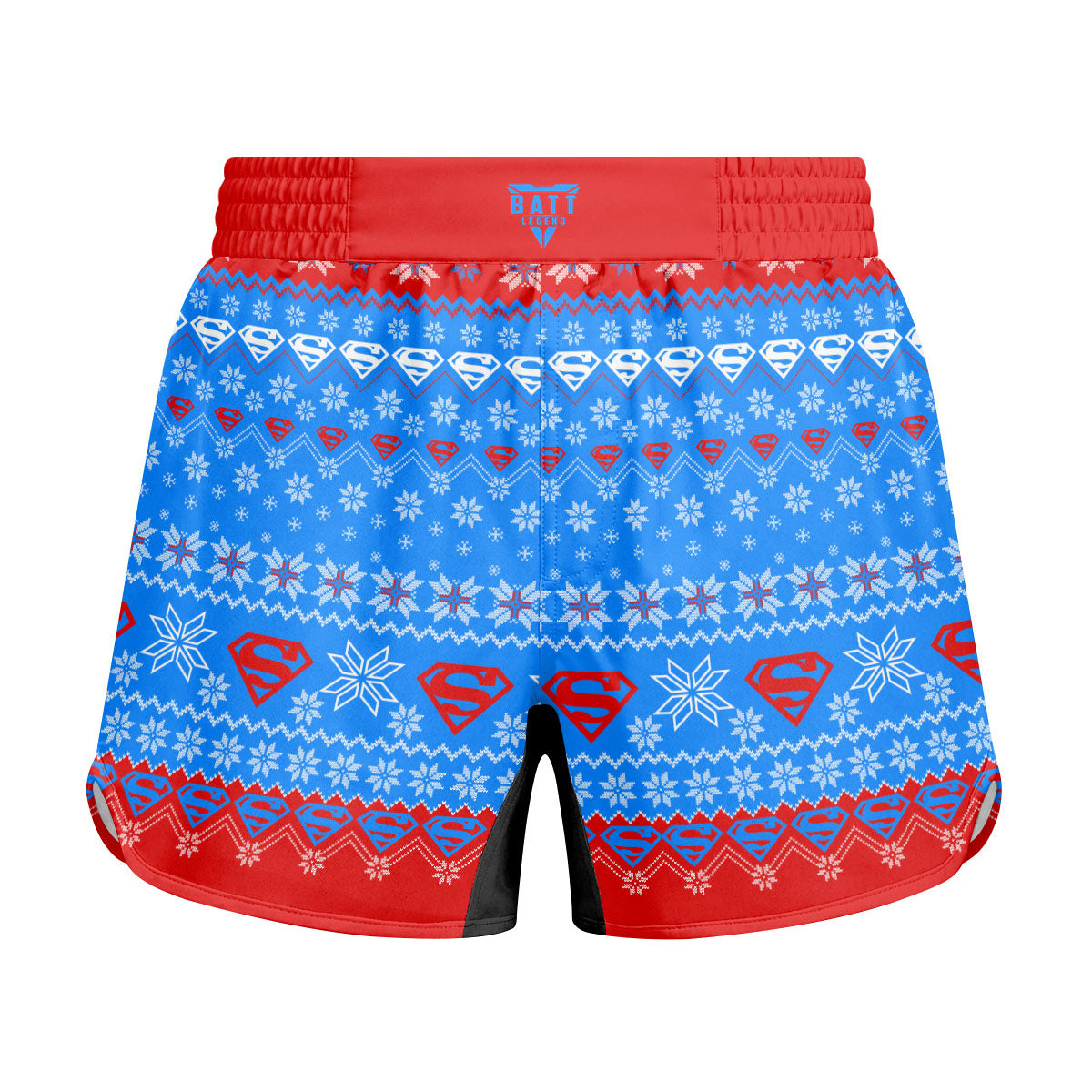 Super Man Christmas Snowflake Kids Grappling Shorts