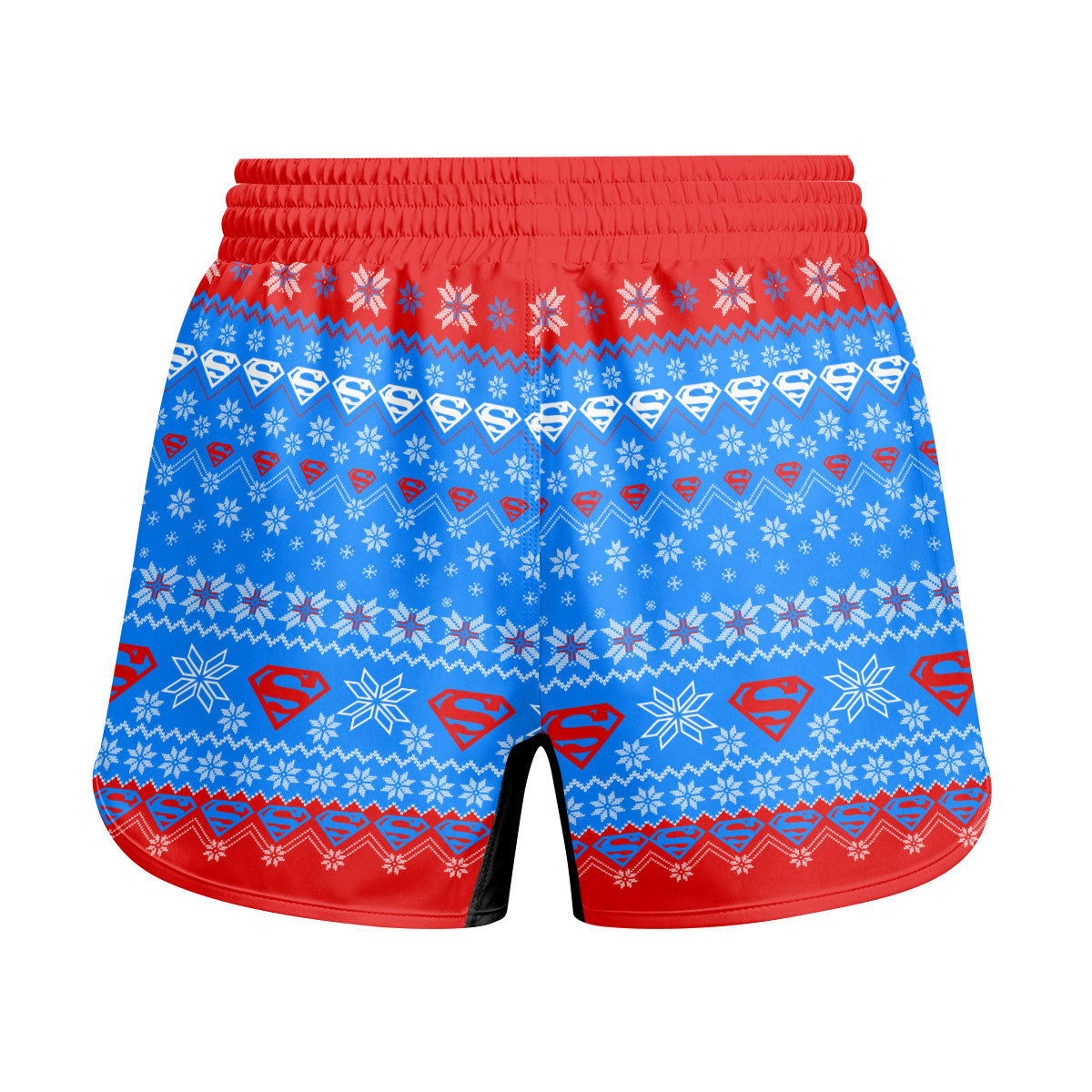 Super Man Christmas Snowflake Kids Grappling Shorts