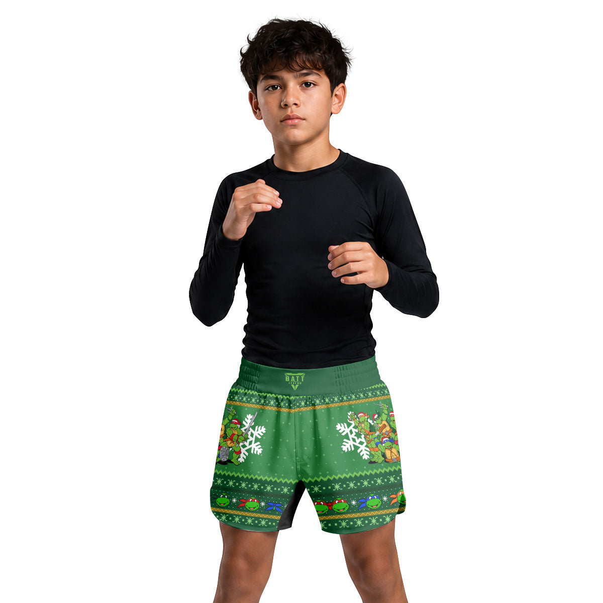 Teenage Mutant Ninja Turtles Christmas Kids Grappling Shorts