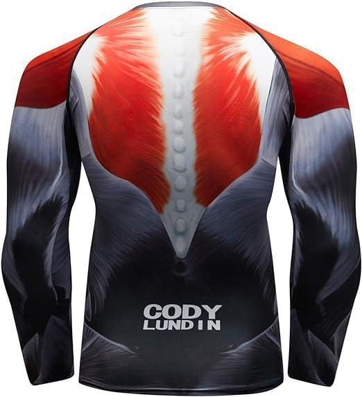 X Ray Human Muscles Long Sleeve Rash Guard | X Ray Workout Rash Guard