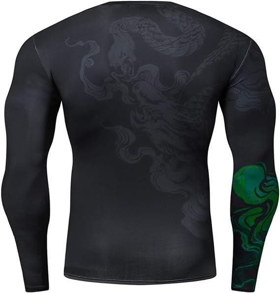 Chinese Green Turtle Long Sleeve Rash Guard