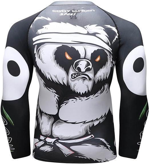 Muscles Panda Long Sleeve Rash Guard | Panda Compression Shirt