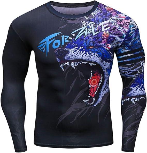 Blue Wolf Long Sleeve Rash Guard