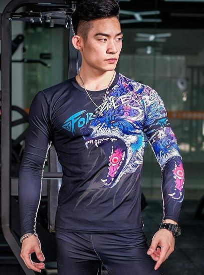 Blue Wolf Long Sleeve Rash Guard