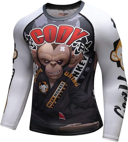 Brown Monkey Long Sleeve Rash Guard