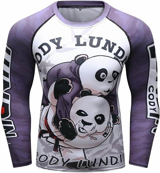 Funny Panda Warrior Long Sleeve Rash Guard