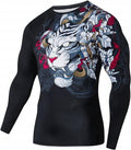 Flower White Tiger Long Sleeve Rash Guard