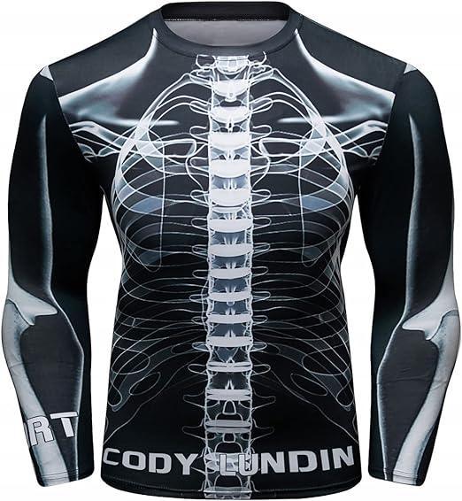 X Ray Human Bone Long Sleeve Rash Guard