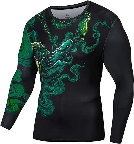 Chinese Green Turtle Long Sleeve Rash Guard