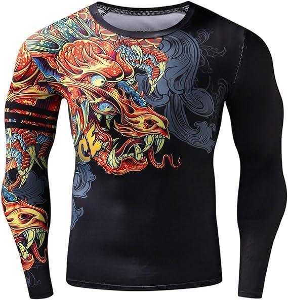 Chinese Red Dragons Long Sleeve Rash Guard