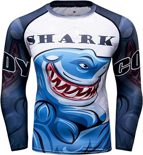 Blue Shark Long Sleeve Rash Guard