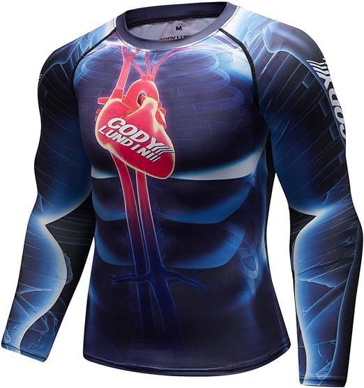 X Ray Human Heart Long Sleeve Rash Guard