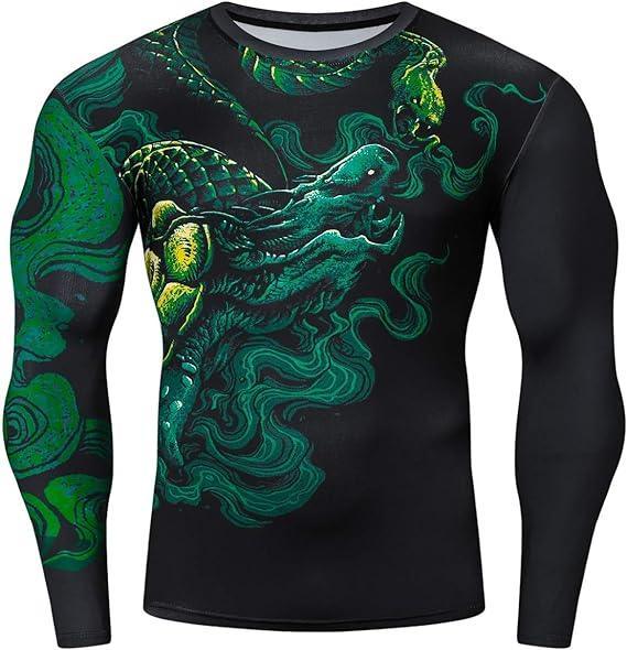 Chinese Green Turtle Long Sleeve Rash Guard