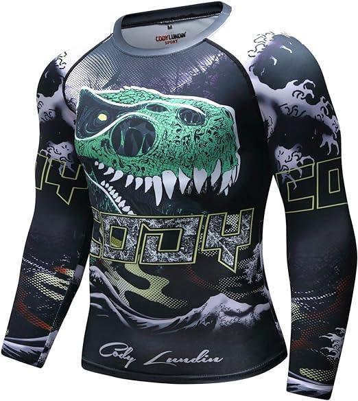 Light Green Dinosaur Long Sleeve Rash Guard