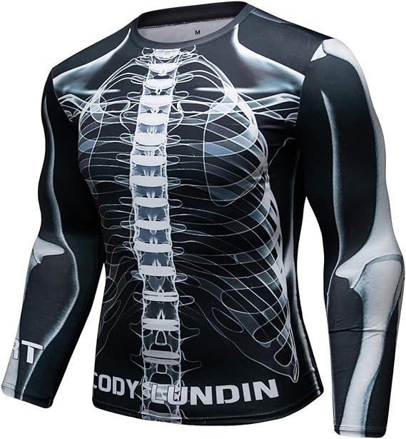 X Ray Human Bone Long Sleeve Rash Guard